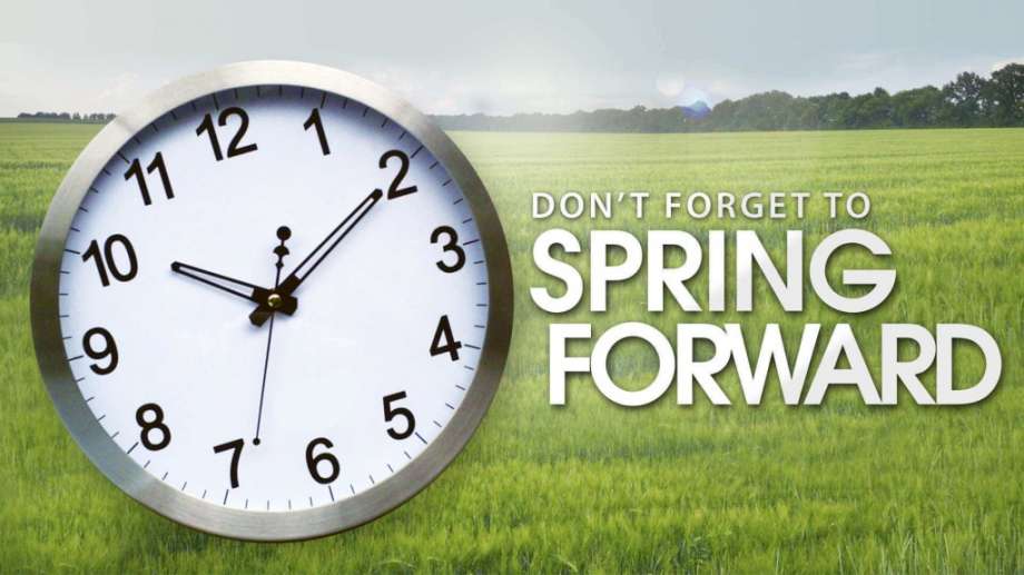 Daylight saving time starts Sunday.